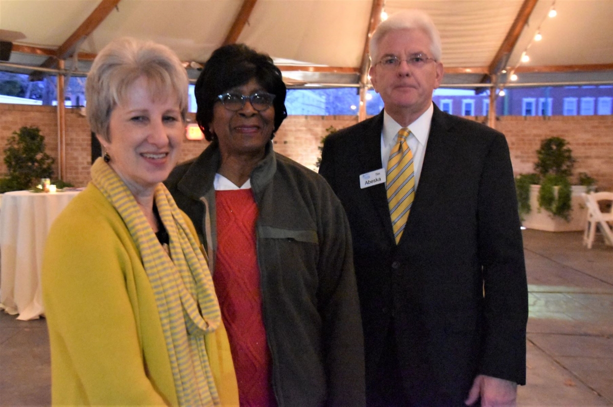 From left: Mid-Shore Pro Bono Board Member Ruth Thomas, Alumnus Board Member Childlene Brooks, and current Board President Tim Abeska, Esq.