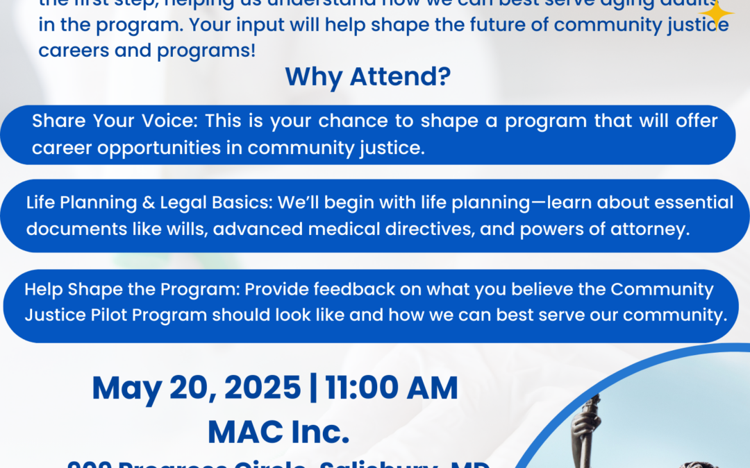 Senior Law Day – Listening Session Community Justice Workers – Salisbury